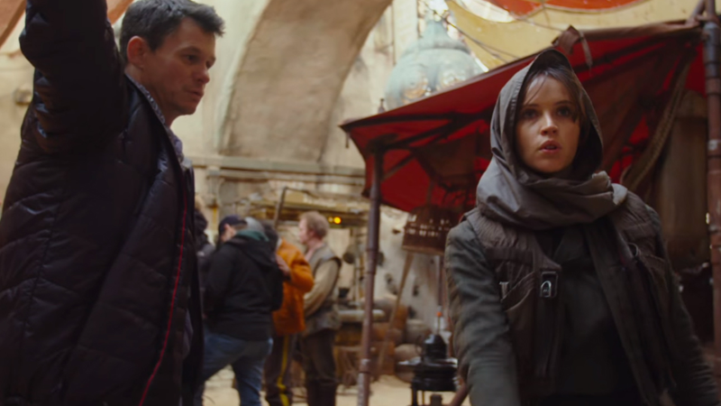 That’s supposedly them in the background, unless you suddenly think Felicity Jones is playing an alien fishman.